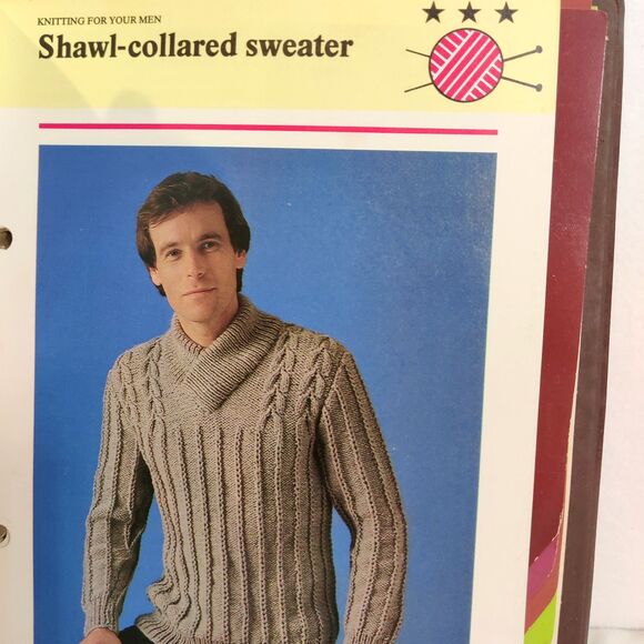 Vintage 1982 "The Knitting Collection" Binder 3" Patterns By Golden Press - Picture 6 of 16